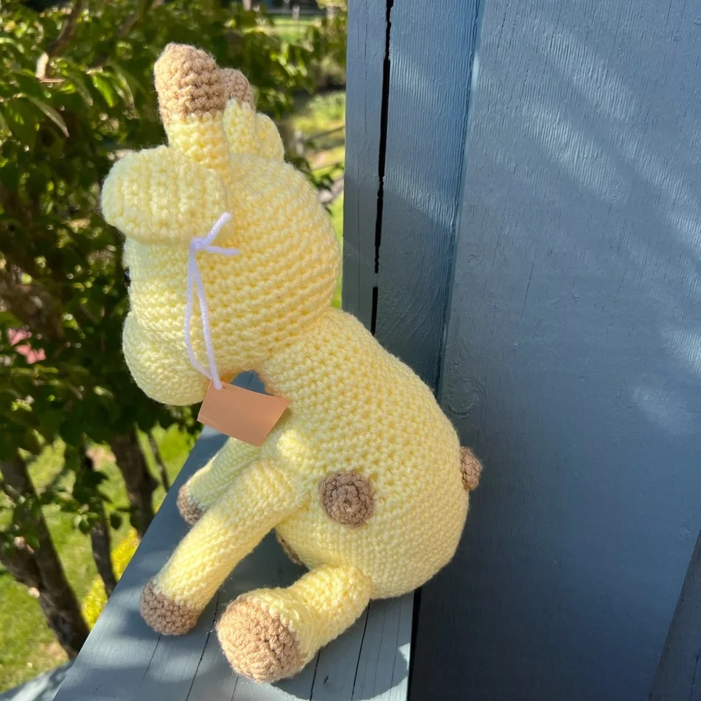 Handmade Crochet Sitting Giraffe
